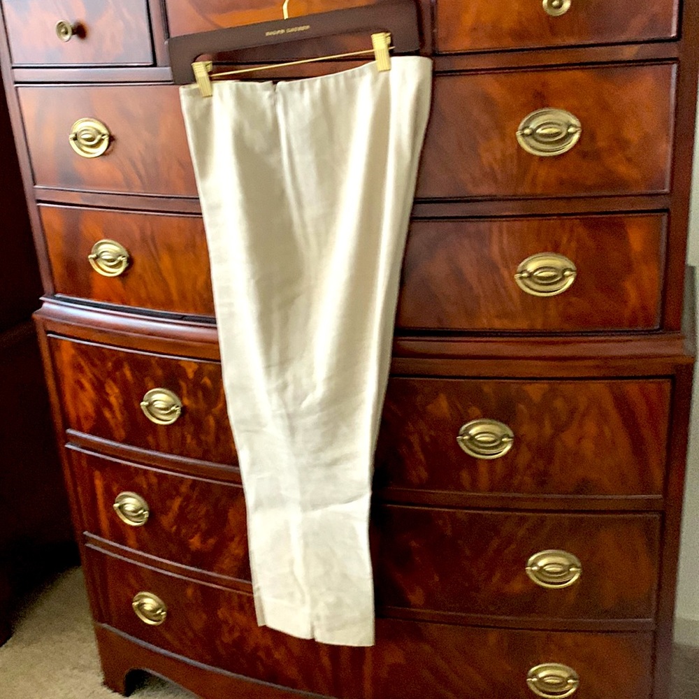 Ralph Lauren Black Label, Khaki Slacks.                  Linen/Cotton/Elastane.